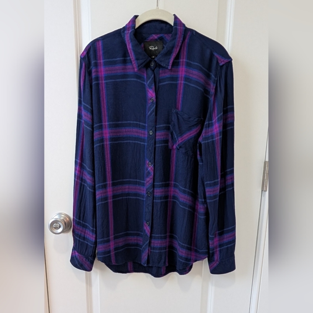 Rails Navy And Violet Women's Plaid Shirt